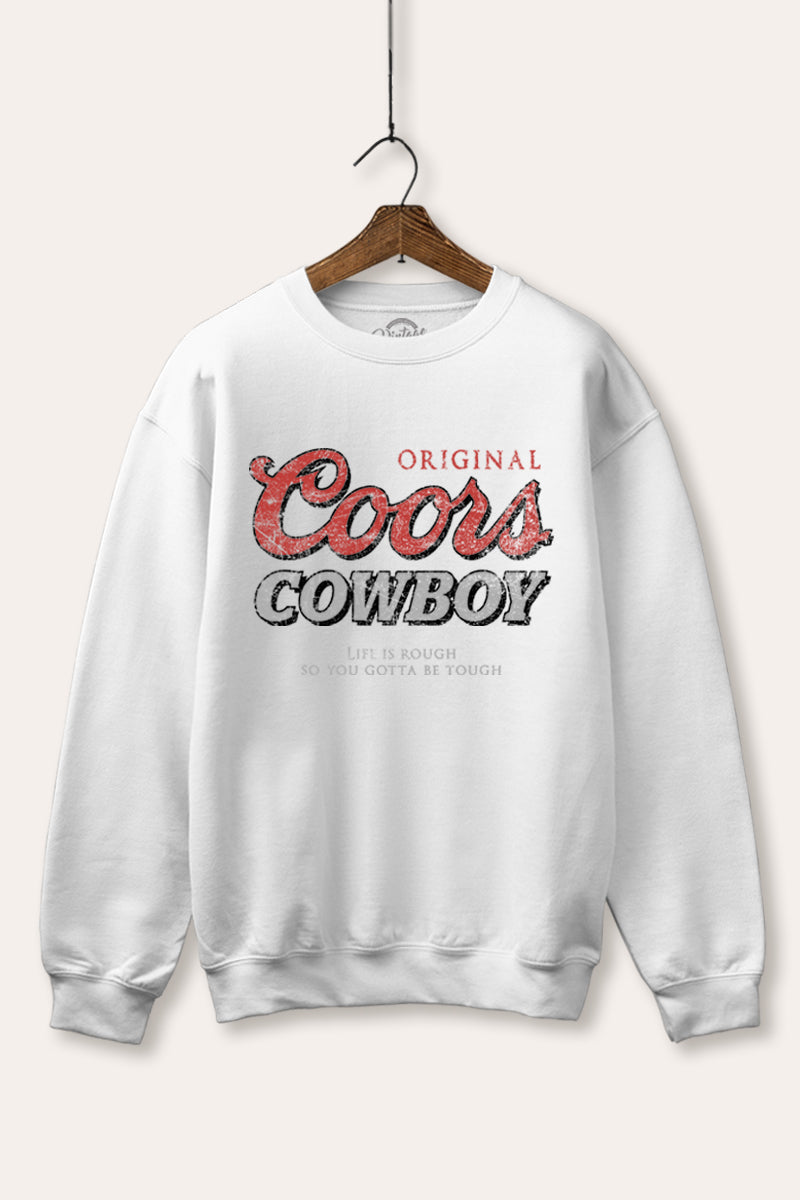 "coors cowboy" fleece graphic sweatshirt