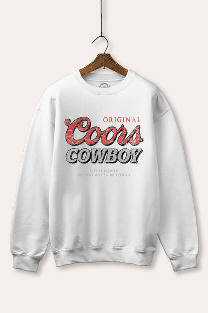 Coors Cowboy Western Graphic Fleece Sweatshirt
