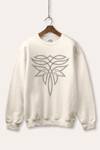 western cowboy boots toe stitch pattern fleece graphic sweatshirt