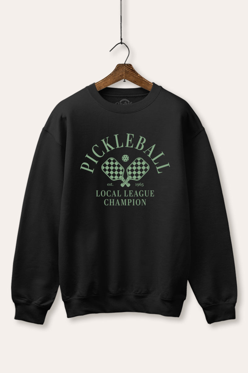 "pickleball champion" fleece graphic sweatshirt