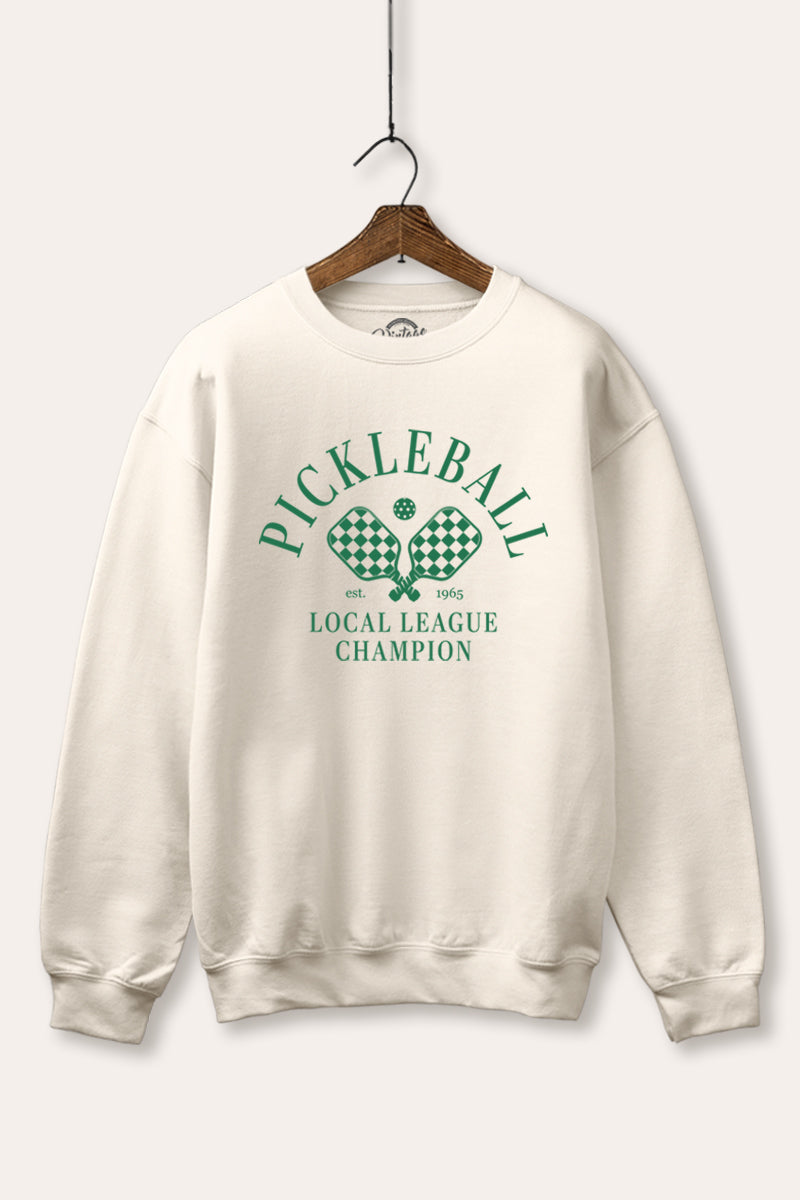 "pickleball champion" fleece graphic sweatshirt