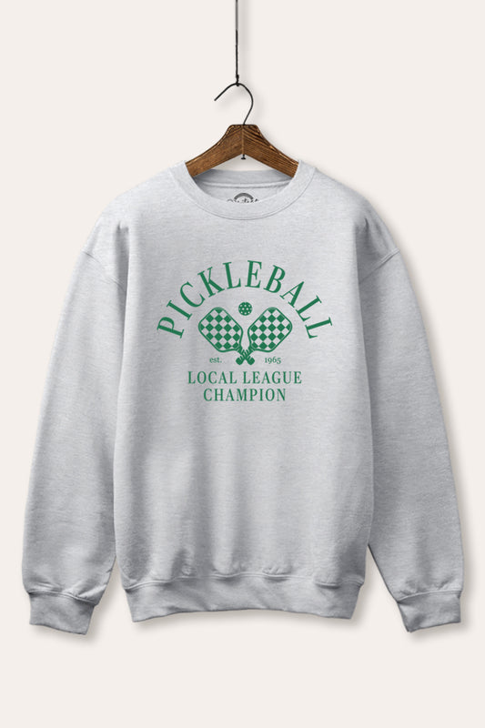 "pickleball champion" fleece graphic sweatshirt