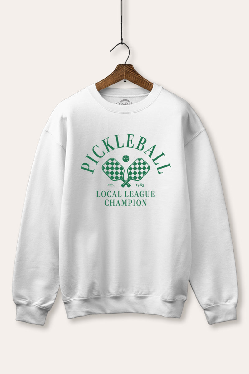 "pickleball champion" fleece graphic sweatshirt