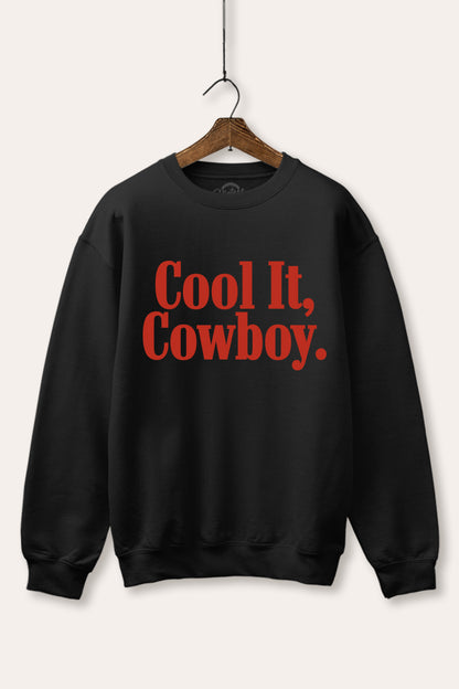 Cool It Cowboy Western Graphic Fleece Sweatshirt
