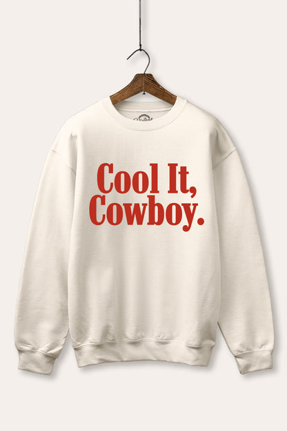 Cool It Cowboy Western Graphic Fleece Sweatshirt