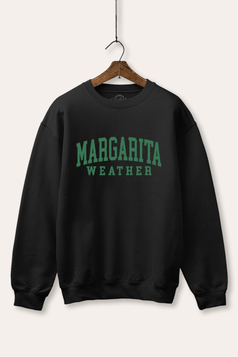 "margarita weather" typography graphic fleece sweatshirt