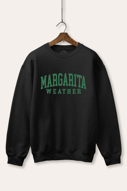 "margarita weather" typography graphic fleece sweatshirt