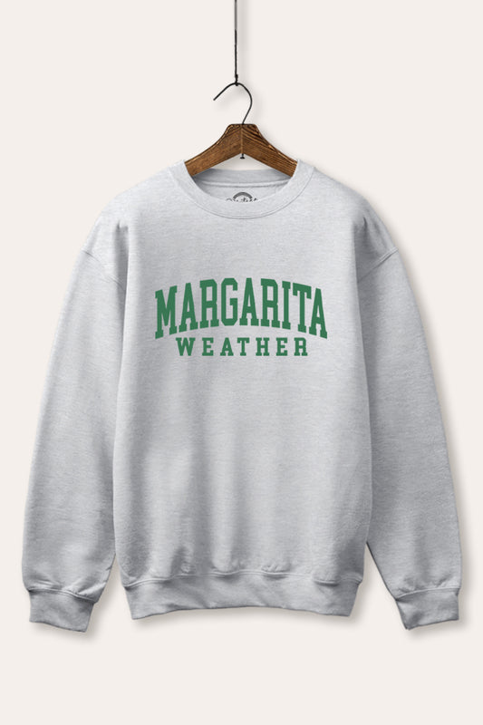 "margarita weather" typography graphic fleece sweatshirt