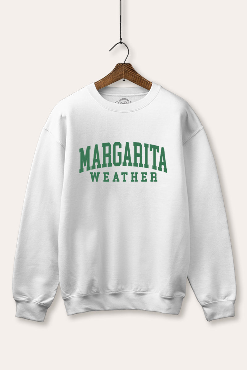 "margarita weather" typography graphic fleece sweatshirt
