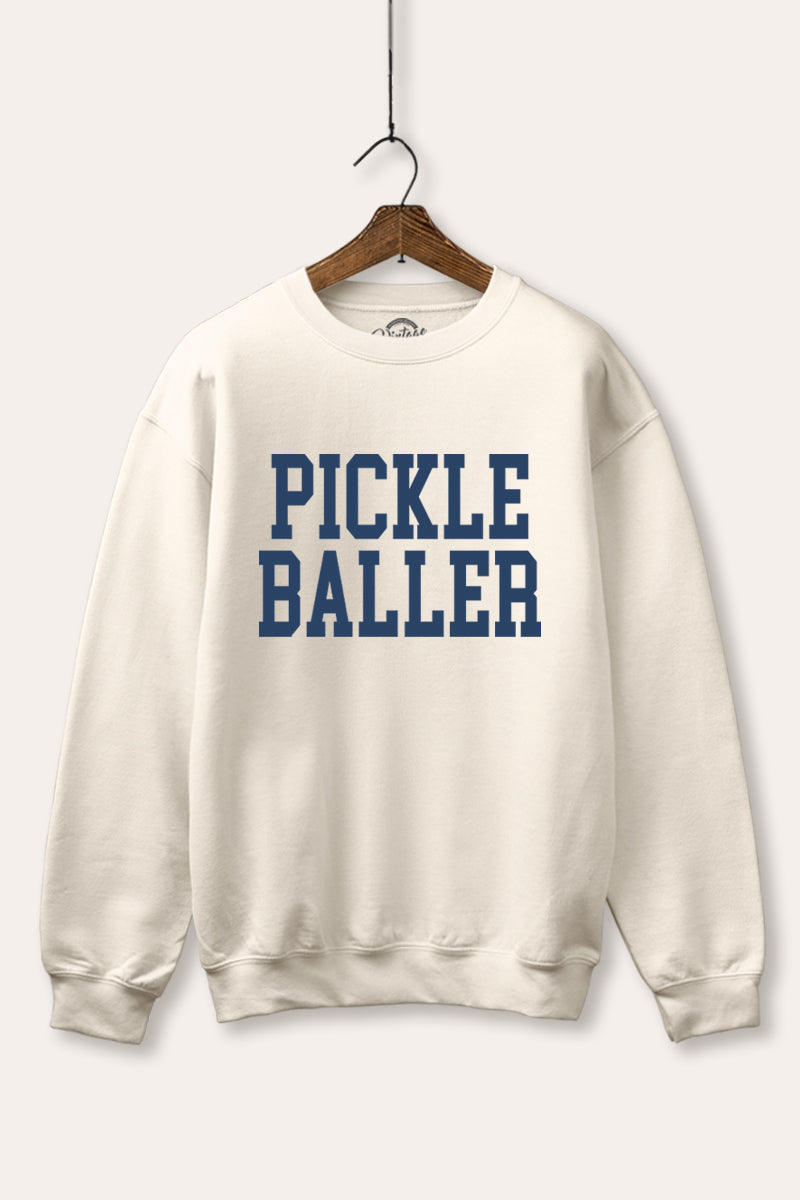 "pickle baller" fleece graphic sweatshirt