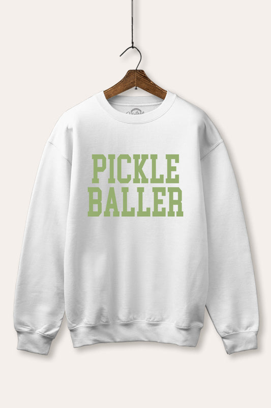 "pickle baller" fleece graphic sweatshirt