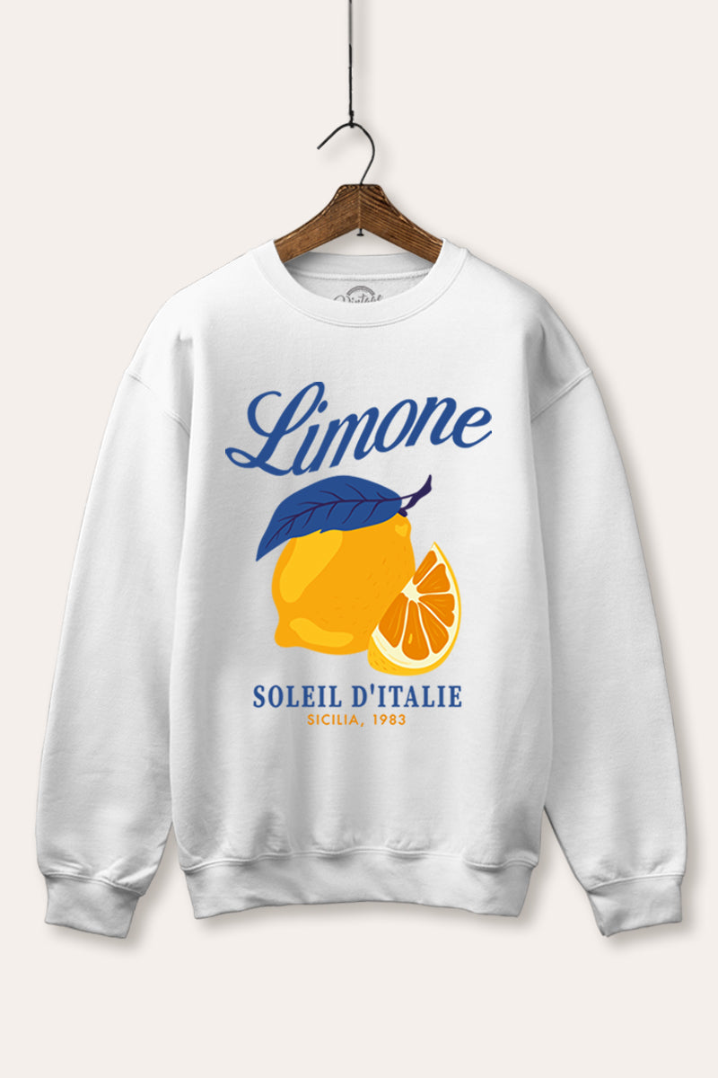 italy lemons fleece graphic sweatshirt