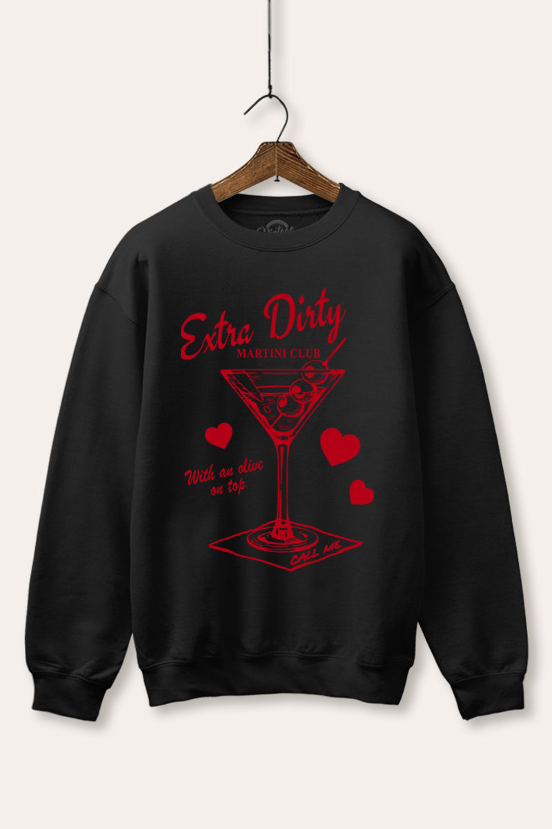 Dirty Martini Hearts Graphic Fleece Sweatshirt