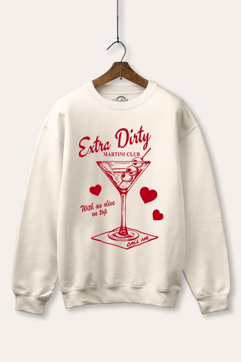 Dirty Martini Hearts Graphic Fleece Sweatshirt