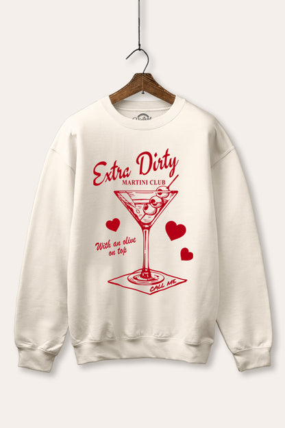 Dirty Martini Hearts Graphic Fleece Sweatshirt