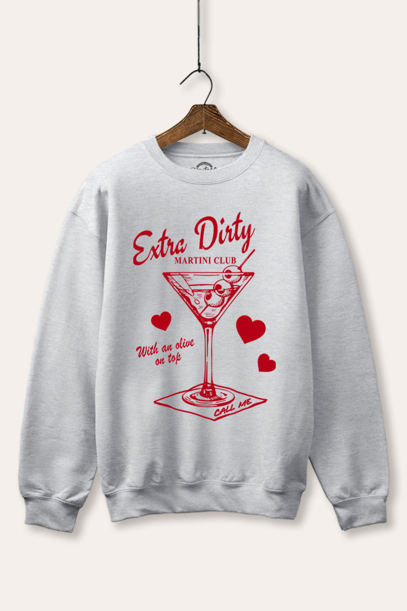 Dirty Martini Hearts Graphic Fleece Sweatshirt
