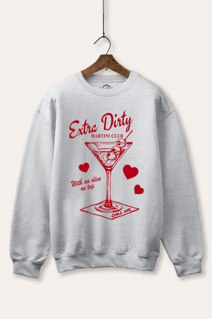 Dirty Martini Hearts Graphic Fleece Sweatshirt