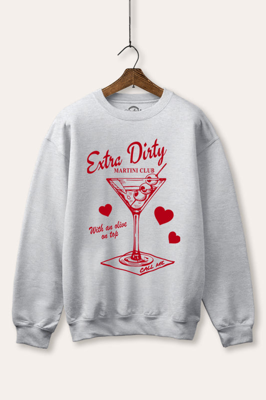 Dirty Martini Hearts Graphic Fleece Sweatshirt