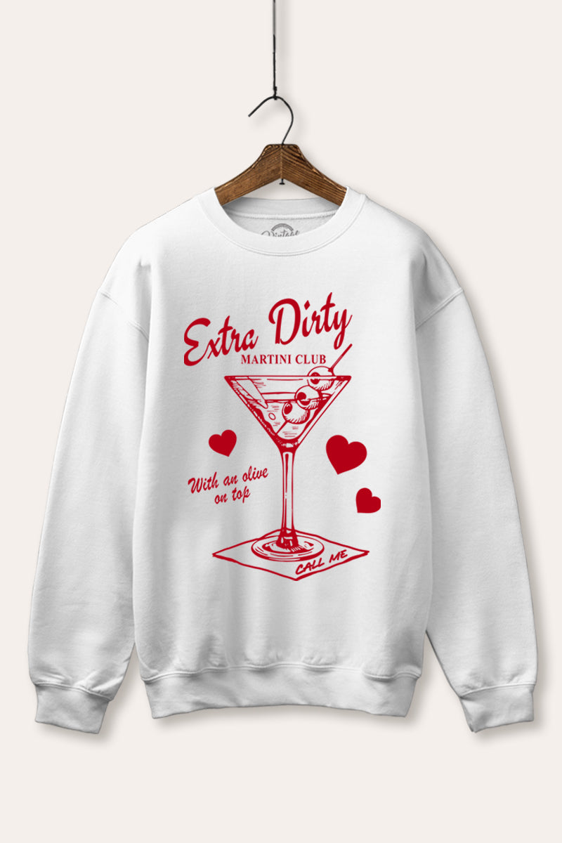 Dirty Martini Hearts Graphic Fleece Sweatshirt