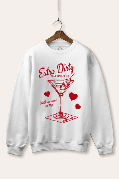 Dirty Martini Hearts Graphic Fleece Sweatshirt