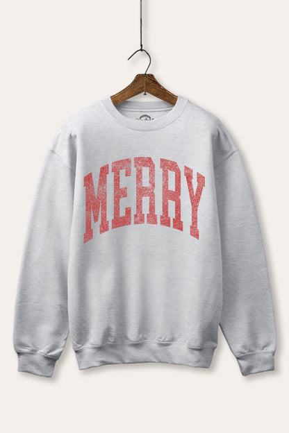 Merry Typography Fleece Sweatshirt