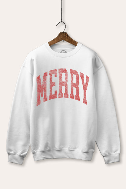 Merry Typography Fleece Sweatshirt