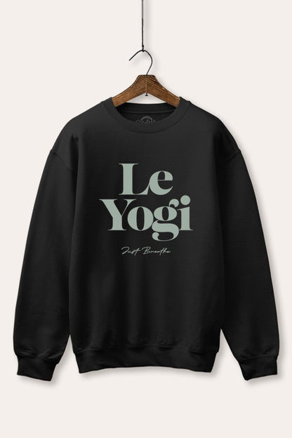 Le Yogi "Just Breathe" Graphic Fleece Sweatshirt