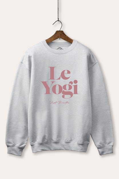 Le Yogi "Just Breathe" Graphic Fleece Sweatshirt