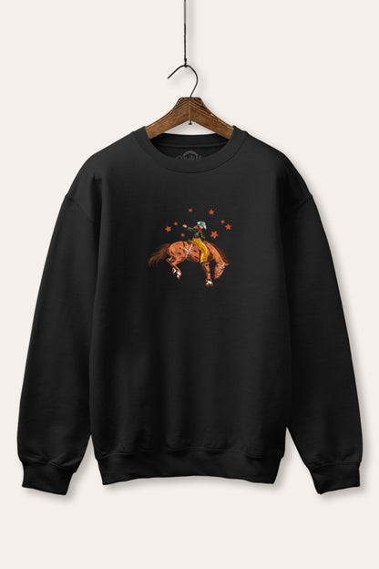 Rodeo Cowboy Stars Graphic Fleece Sweatshirt
