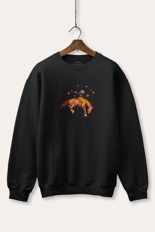 cowboy rodeo star graphic fleece sweatshirt