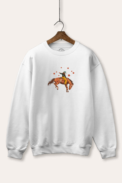 Rodeo Cowboy Stars Graphic Fleece Sweatshirt