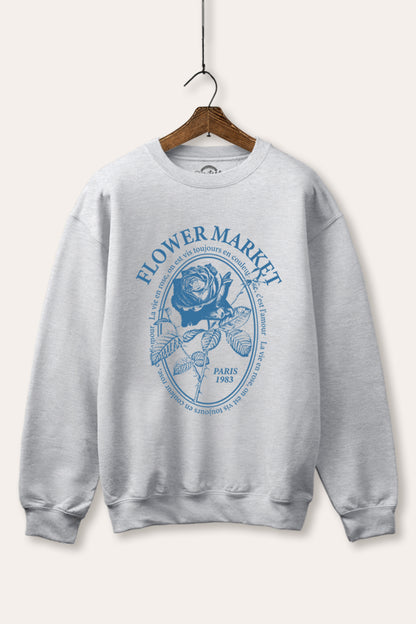 Flower Market Rose Graphic Fleece Sweatshirt
