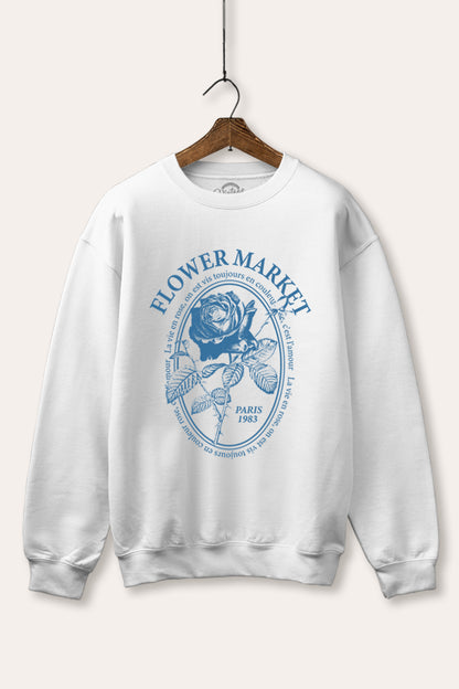 Flower Market Rose Graphic Fleece Sweatshirt