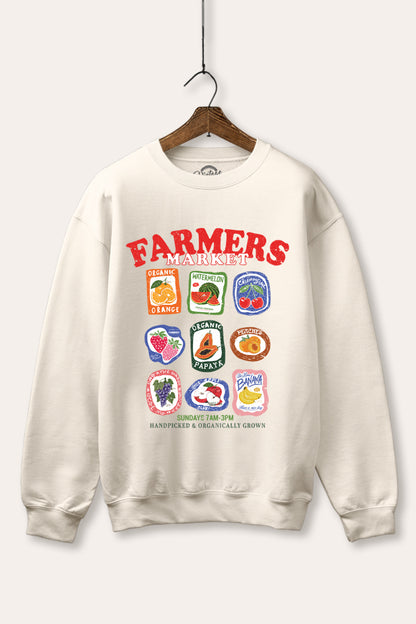 farmers market graphic fleece sweatshirt