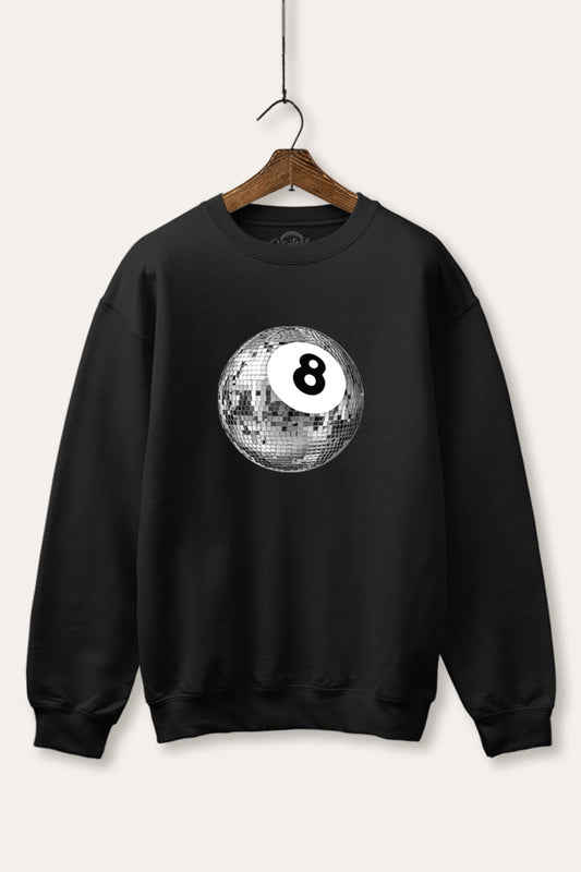 disco 8-ball graphic fleece sweatshirt