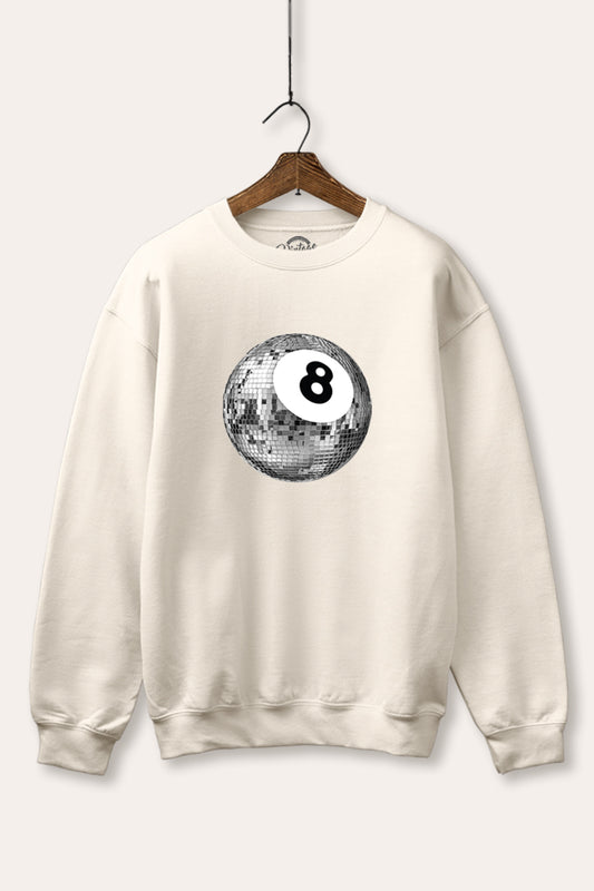 disco 8-ball graphic fleece sweatshirt