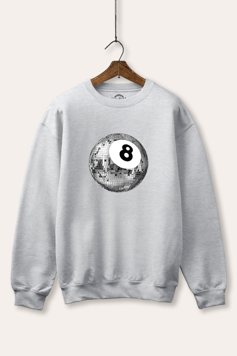 disco 8-ball graphic fleece sweatshirt