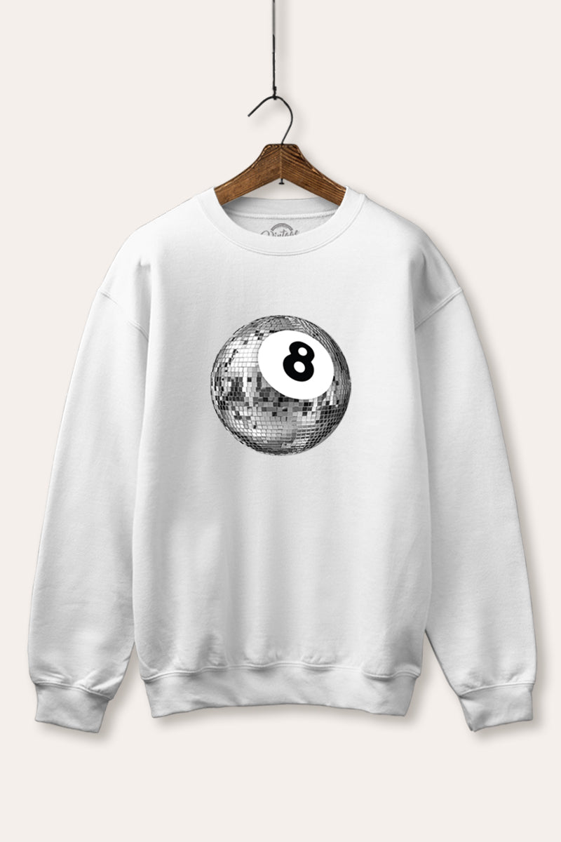 disco 8-ball graphic fleece sweatshirt