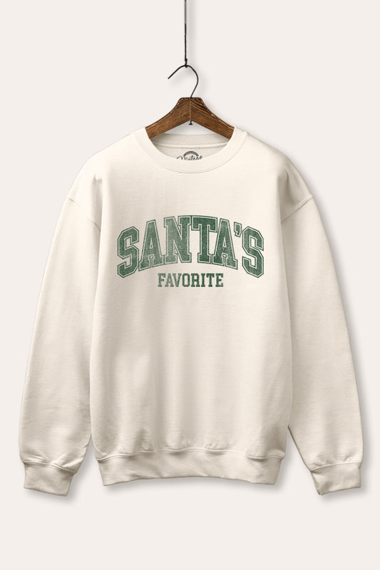 "santa's favorite" two-tier graphic fleece sweatshirt