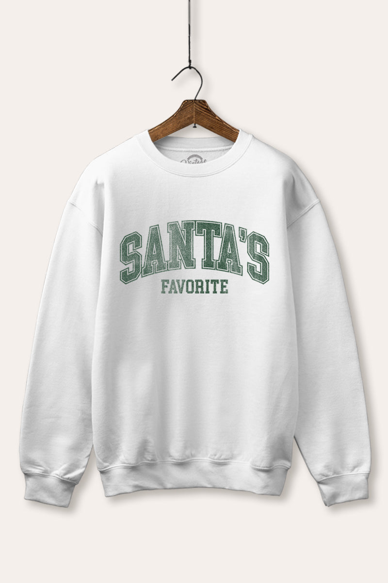 "santa's favorite" two-tier graphic fleece sweatshirt