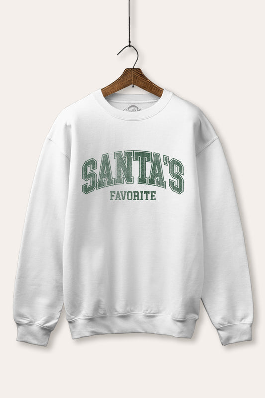 "santa's favorite" two-tier graphic fleece sweatshirt