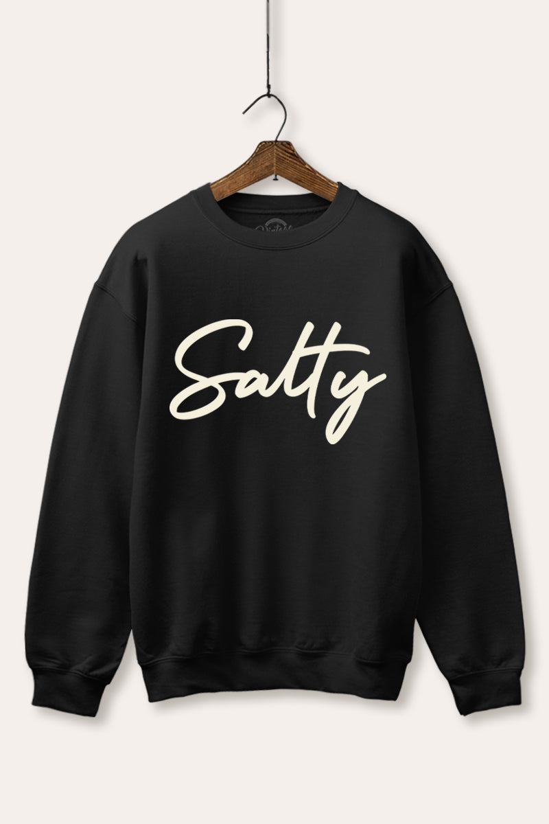 "salty" graphic fleece sweatshirt