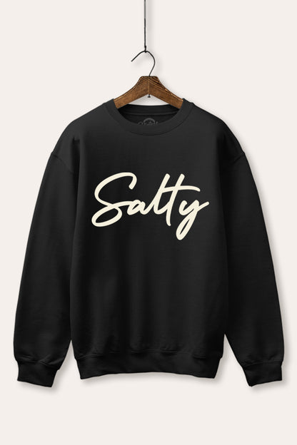 Salty Cursive Coastal Graphic Fleece Sweatshirt