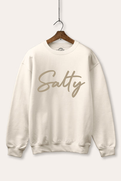 Salty Cursive Coastal Graphic Fleece Sweatshirt