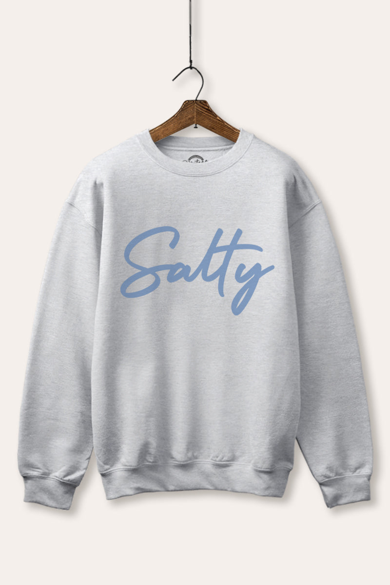 "salty" graphic fleece sweatshirt