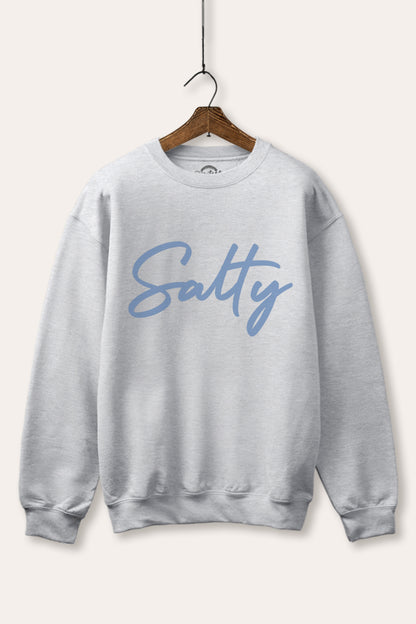 Salty Cursive Coastal Graphic Fleece Sweatshirt