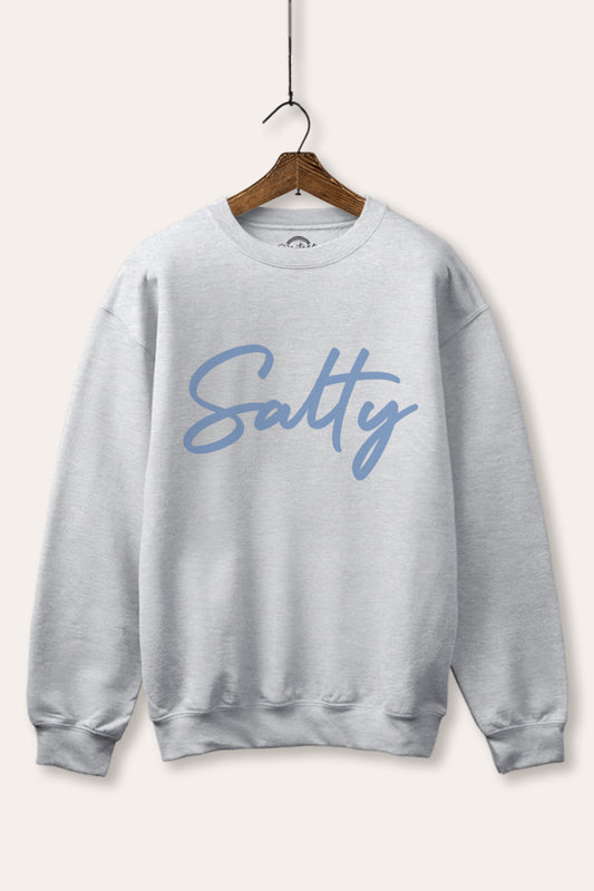 "salty" graphic fleece sweatshirt
