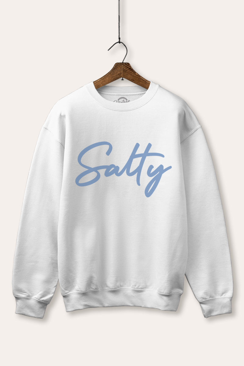 "salty" graphic fleece sweatshirt