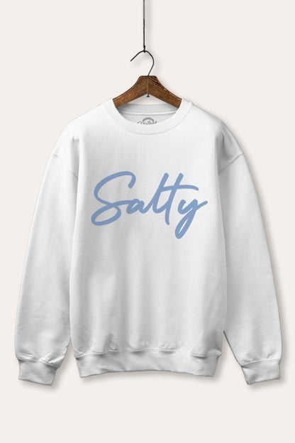 Salty Cursive Coastal Graphic Fleece Sweatshirt