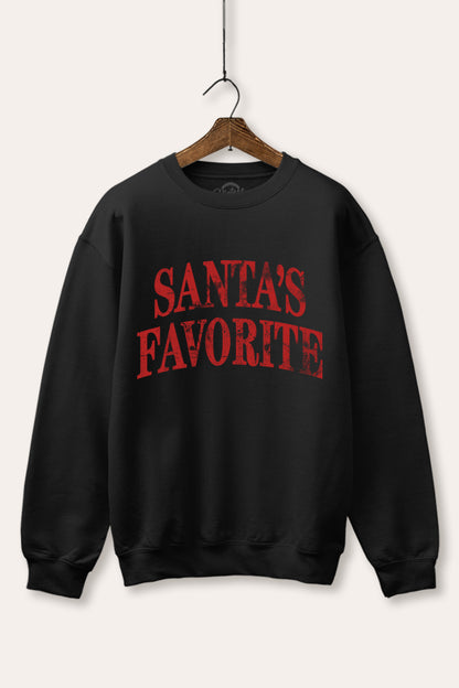 Santa's Favorite Stacked Graphic Fleece Sweatshirt